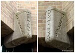 Gevelsteen Willem Passtoorstraat met tekst: Amsterd. (l), Woningstichting (m) en Dageraad (r).
              <br/>
              Annemarieke Verheij, 2015-06-20
